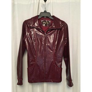 Static Brand croc pattern Faux leather jacket